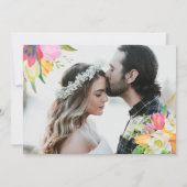 ピンクチューリップ結婚フローラの写真サンキューカード 招待状 (裏面)