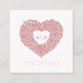 ピンクチューリップ結婚フローラ詳細QRコード エンクロージャーカード (正面)