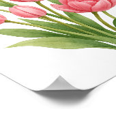 ピンクチューリップ絵を描ズフローラウォールアートデコール ポスター (角)