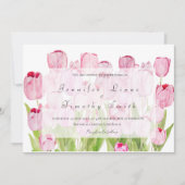 ピンクチューリップ3結婚式招待状 招待状 (正面)