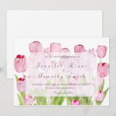 ピンクチューリップ3結婚式招待状 招待状 (正面/裏面)