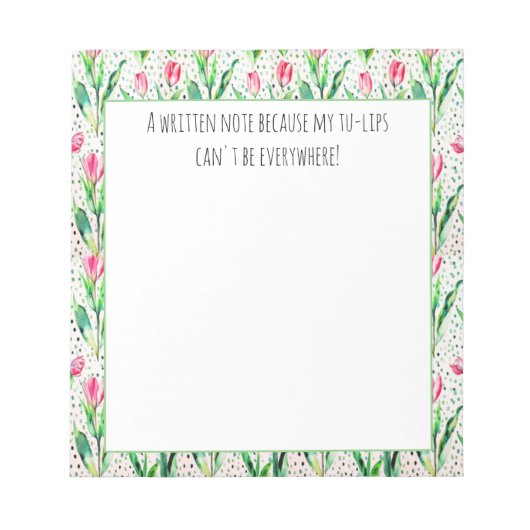 ピンクチューリップ – おもしろい wordplay notepad ノートパッド (正面)