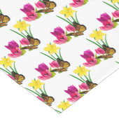 ピンクチューリップ&イエローダフォジル春シーズン ショートテーブルランナー (コーナー)