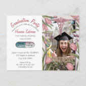 ピンクチューリップ&カプセルナース卒業招待状 ポストカード (正面)