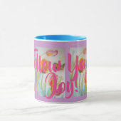 ピンクチューリップ チューリップ 花 水彩 紫 マグカップ (中央)
