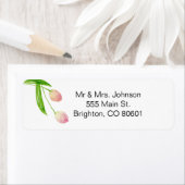 ピンクチューリップ – 住所 シールテンプレート ラベル (インサイチュ)