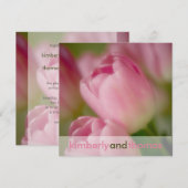 ピンクチューリップ·結婚式招待状 招待状 (正面/裏面)