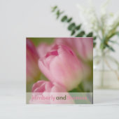 ピンクチューリップ·結婚式招待状 招待状 (スタンド正面)