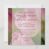 ピンクチューリップ·結婚式招待状 招待状 (裏面)