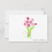 ピンクチューリップ – 3x5 BABYシャワー招待状 招待状 (裏面)