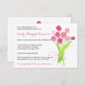 ピンクチューリップ – 3x5 BABYシャワー招待状 招待状 (正面/裏面)