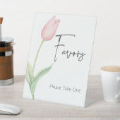 ピンクチューリモダンップソロブライダルシャワーの好意 台座サイン (インサイチュ)