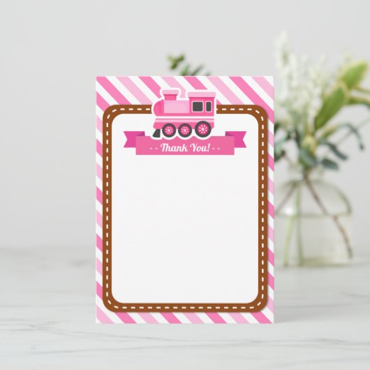 ピンクチョオCHOO列車ありがとうご注意 サンキューカード (スタンド正面)