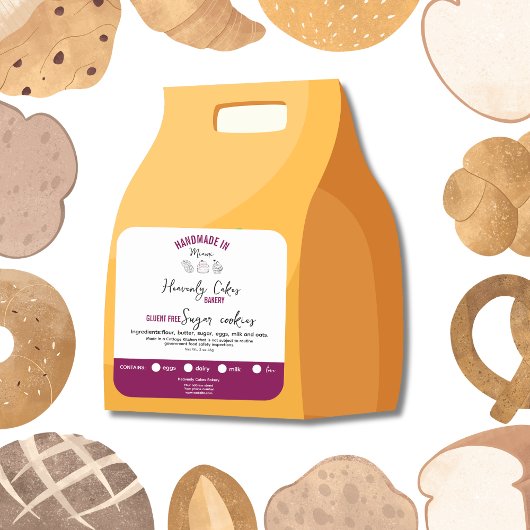 ピンクチョコフェミニンコレートクッキーの成分ラベル スクエアシール