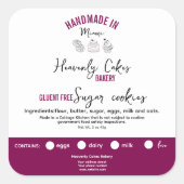 ピンクチョコフェミニンコレートクッキーの成分ラベル スクエアシール (正面)