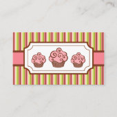 ピンクチョコレートカップケーキの名刺 名刺 (正面)