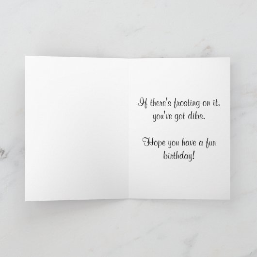 ピンクチョコレートカップケーキグリーティングカード カード (内部)