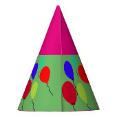 ピンクチョコレートカップケーキバルーンパーティー帽子 パーティーハット (裏面)