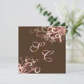 ピンクチョコレートクリームスワール結婚式招待状 招待状 (スタンド正面)