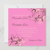 ピンクチョコレートクリームスワール結婚式招待状 招待状 (裏面)