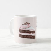 ピンクチョコレートケーキスライス コーヒーマグカップ (正面左)