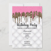 ピンクチョコレートタフテッドケーキすべての行事誕生日2 招待状 (正面)