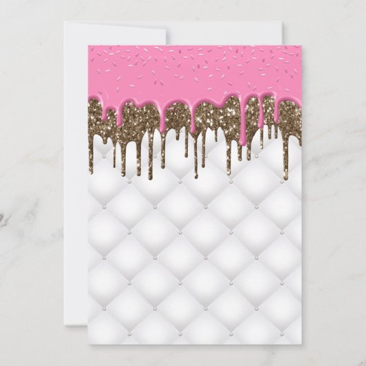 ピンクチョコレートタフテッドケーキすべての行事誕生日2 招待状 (裏面)