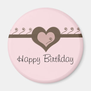 ピンクチョコレートハート 誕生日 マグネット