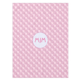 ピンクチロクロスイニシャルタイル テーブルクロス