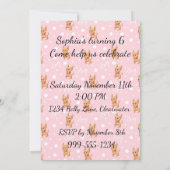 ピンクチワワプリンセス誕生日パーティー招待状 招待状 (裏面)