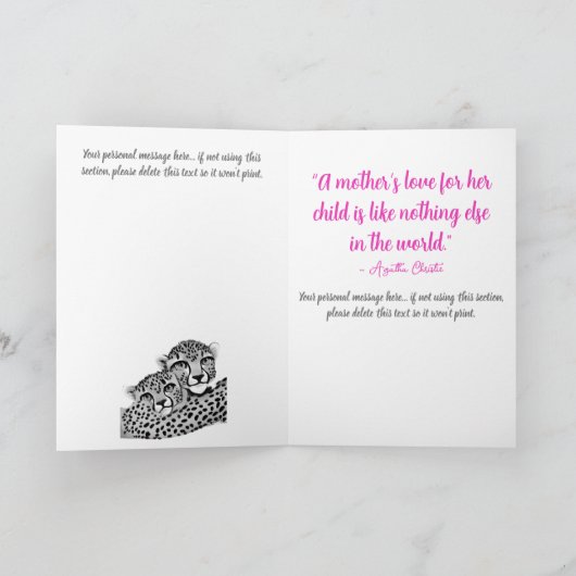 ピンクチータアキュブ+ママ母の日の義理の娘 カード (内部)