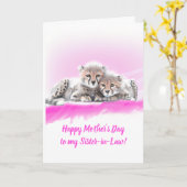 ピンクチータカブス義妹の母の日 カード (黄色い花)