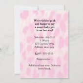 ピンクチータヒョウ弓ベビーシャワーガール招待状 招待状 (裏面)