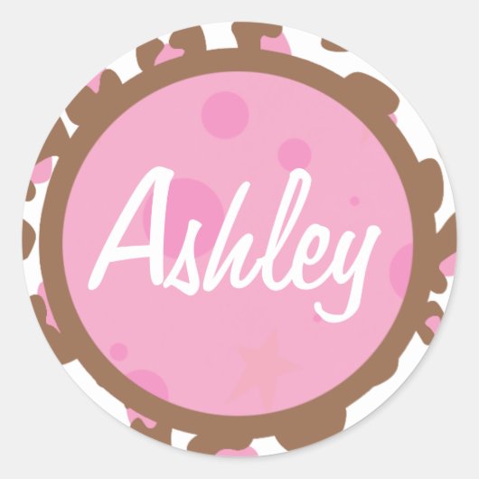 ピンクチータプリント ラウンドシール (正面)