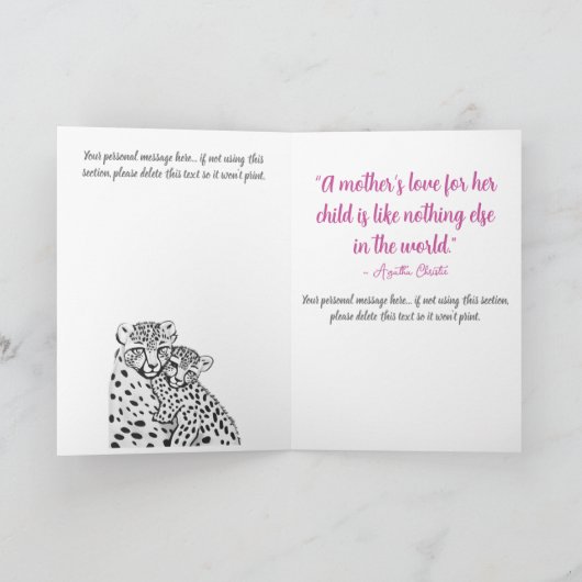 ピンクチータママ+かわいい叔母マザーズ・デイ カード (内部)