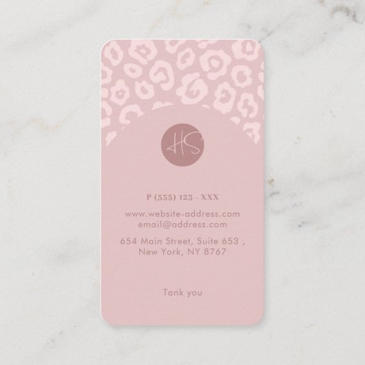 ピンクチータースキン名刺 名刺 (裏面)