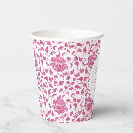 ピンクチ名門私立校風のノイスリーブライダルシャワーパーティー 紙コップ (右)