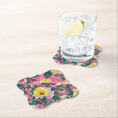 ピンクチ絵を描ノイスリーフローラ ペーパーコースター (インサイチュ)