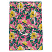 ピンクチ絵を描ノイスリーフローラ ミディアムペーパーバッグ (裏面)