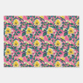 ピンクチ絵を描ノイスリーフローラ ラッピングペーパーシート (正面3)