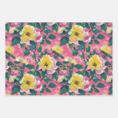 ピンクチ絵を描ノイスリーフローラ ラッピングペーパーシート (正面2)
