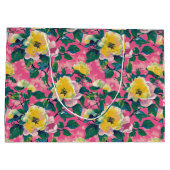 ピンクチ絵を描ノイスリーフローラ ラージペーパーバッグ (裏面)