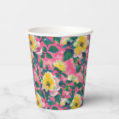 ピンクチ絵を描ノイスリーフローラ 紙コップ (裏面)