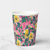 ピンクチ絵を描ノイスリーフローラ 紙コップ (右)