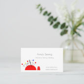 ピンクッションとシンブル 名刺 (スタンド正面)