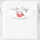 ピンクッションのドレスメーカーの変更ブランドシール 楕円形シール (バッグ)