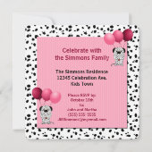 ピンクツインガールズ3rd誕生日パーティーダルマチア 招待状 (裏面)