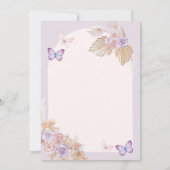 ピンクツインガールファースト聖餐式パープルフローラ 招待状 (裏面)