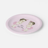 ピンクツインベビーガール ペーパープレート (アングル)