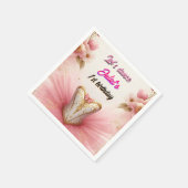 ピンクツチュシックな女の子バレリーナ1歳の誕生日 スタンダードカクテルナプキン (角)